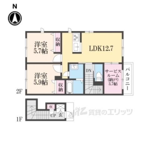 アルカディア ファイブ(3LDK/2階)の間取り写真