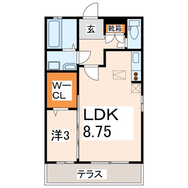 メゾンミューA B(1LDK/1階)の間取り写真