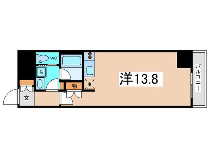 南堀江アパ-トメントシエロ(ワンルーム/13階)の間取り写真