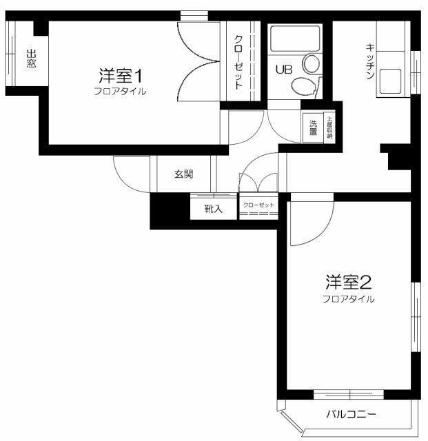 パステルU(2K/1階)の間取り写真