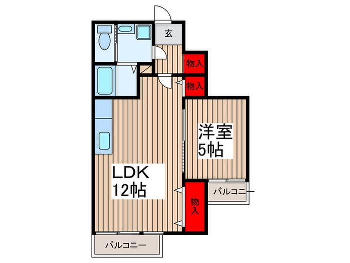 奥田ビル(1LDK/4階)の間取り写真