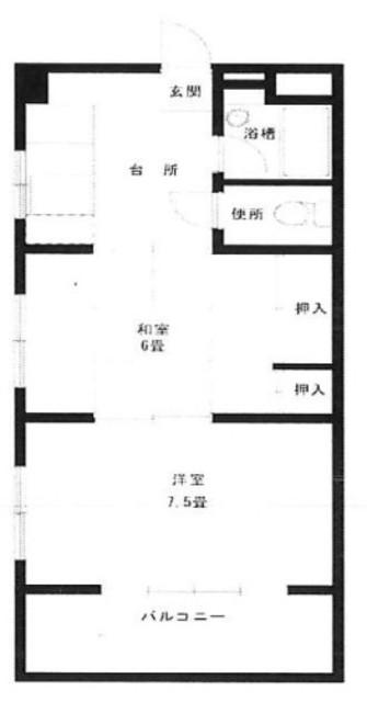 第五石峰ビル(2DK/3階)の間取り写真