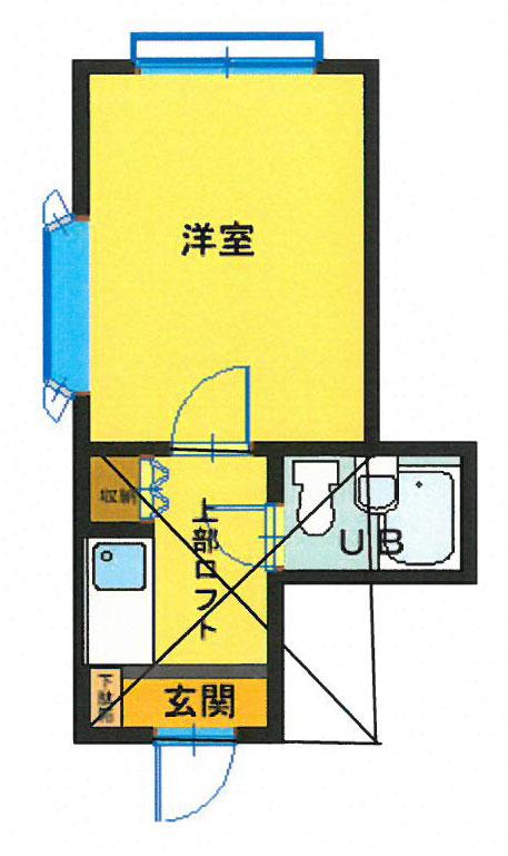 パレス山手I(1K/1階)の間取り写真