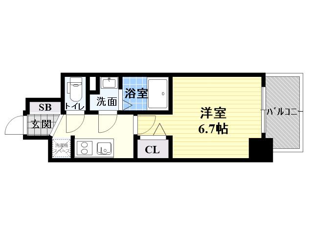 ファステート都島テーラー(1K/8階)の間取り写真
