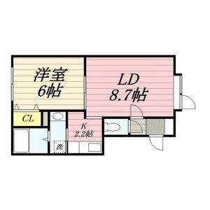 発寒5条MS(1LDK/2階)の間取り写真