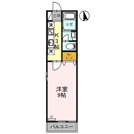 NF別保ハイツ(1K/2階)の間取り写真