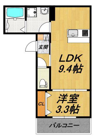 LECOCON 弥富IV(1LDK/1階)の間取り写真