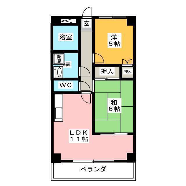 サンモールNAGATA(2LDK/1階)の間取り写真