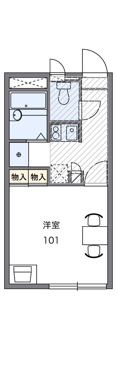 レオパレスエスポア六番町(1K/2階)の間取り写真