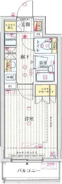 エクセレントシティ中野鷺宮(1K/7階)の間取り写真