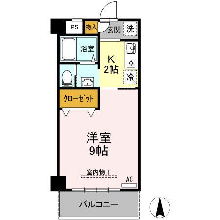 植田コーポ(1K/3階)の間取り写真