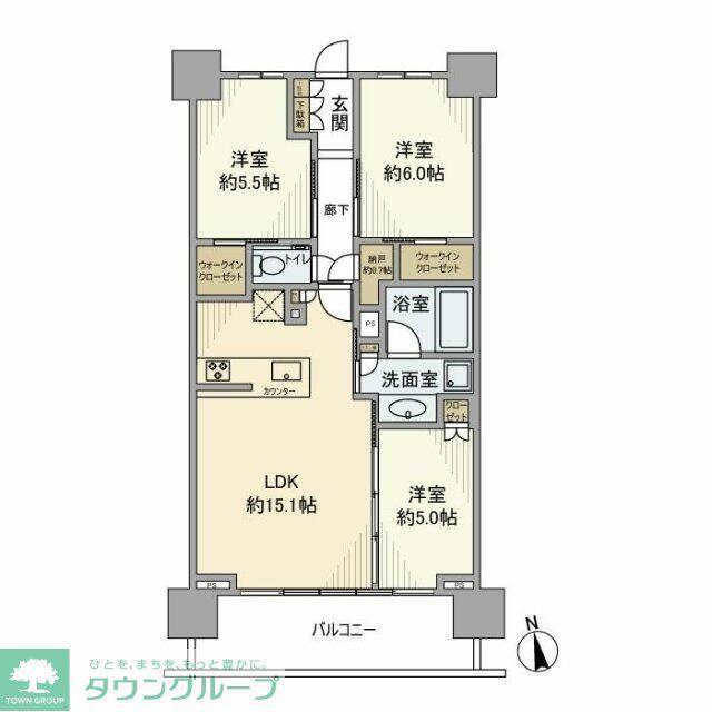 LES AILES‐レゼル‐(2LDK/2階)の間取り写真