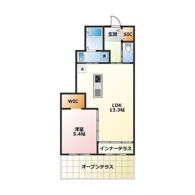 リヴィラージュ(1LDK/1階)の間取り写真