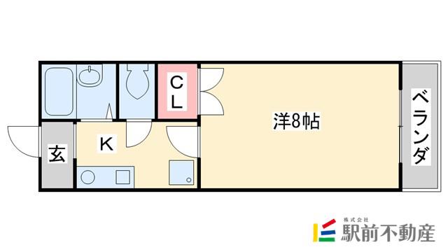 リファレンス佐賀大前(1K/2階)の間取り写真