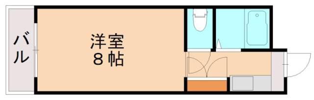 折尾自由ヶ丘センチュリー21(ワンルーム/4階)の間取り写真
