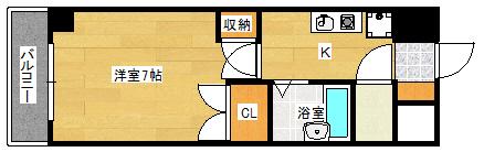 ニューメゾン大州(1K/2階)の間取り写真