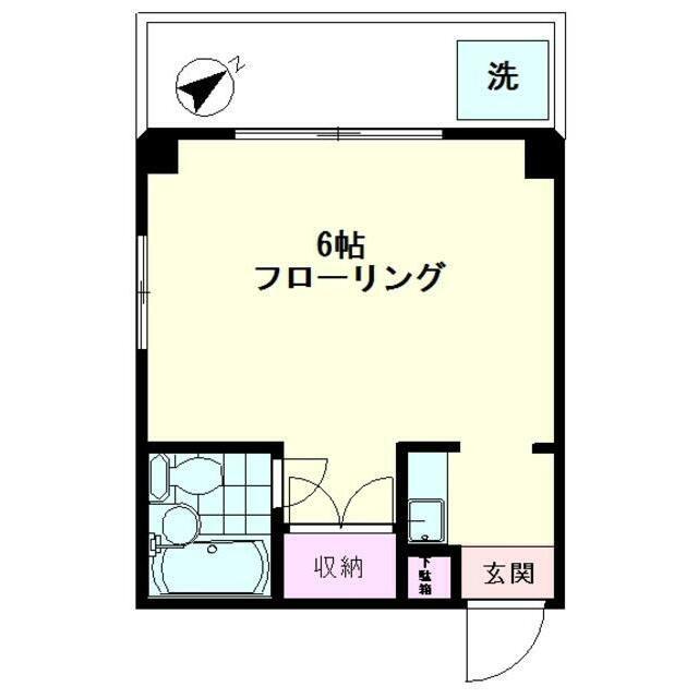 パークサイド(ワンルーム/1階)の間取り写真
