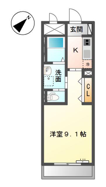 サニーコート安倍(1K/1階)の間取り写真