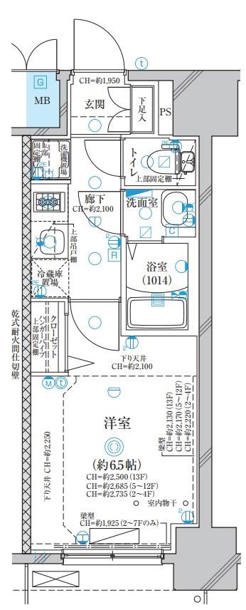 ディアレイシャス名古屋太閤通(1K/2階)の間取り写真
