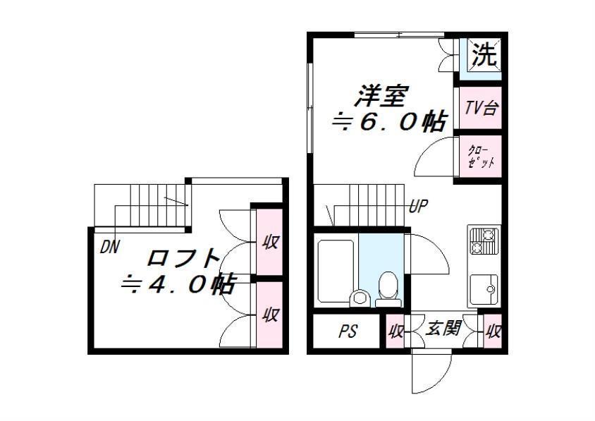 山王ガーデン(ワンルーム/1階)の間取り写真