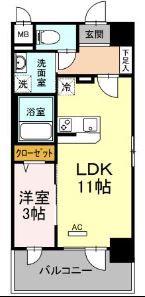 FIRST博多駅前(1LDK/3階)の間取り写真