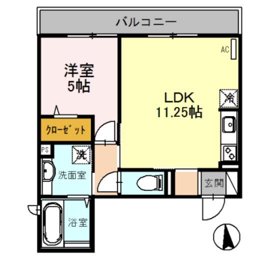 D-ROOM UCHIDA(1LDK/3階)の間取り写真