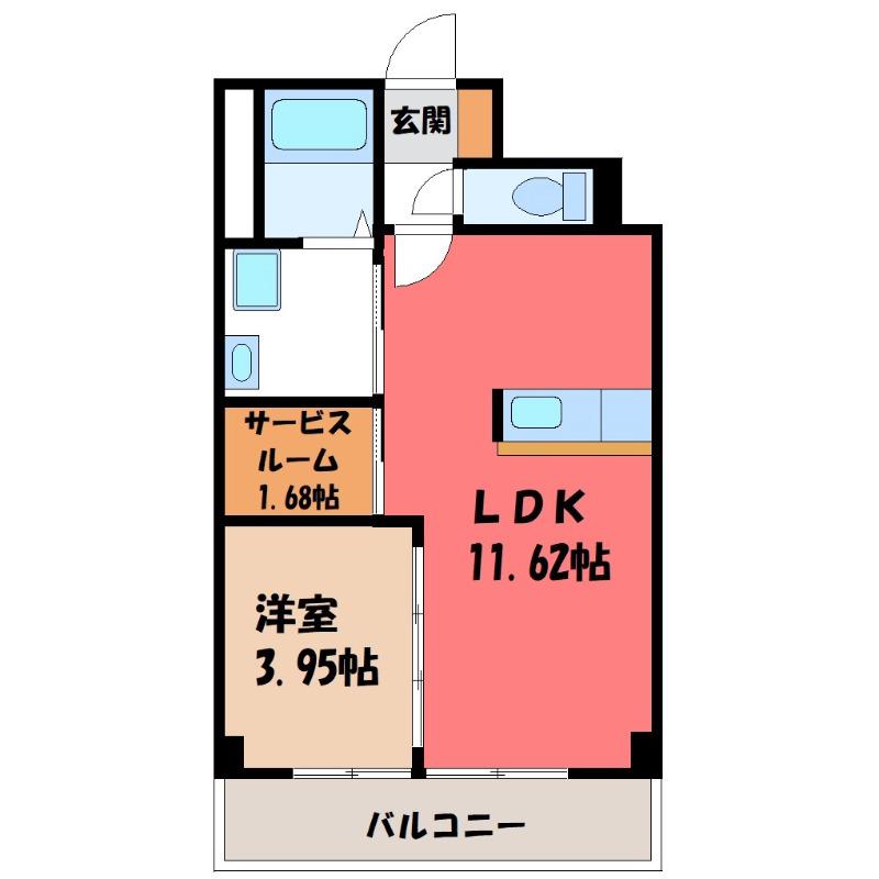 あさひグランレジデンシア高崎 I(1SLDK/6階)の間取り写真