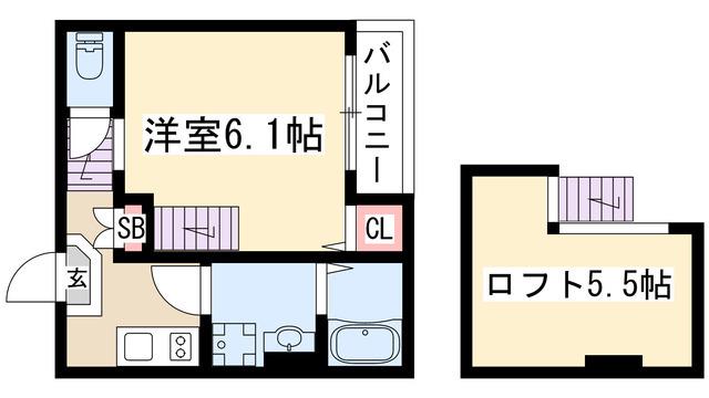 レガート上社(1K/2階)の間取り写真