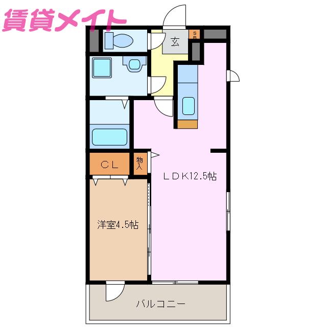 メゾンモンマルトルⅠ(1LDK/1階)の間取り写真