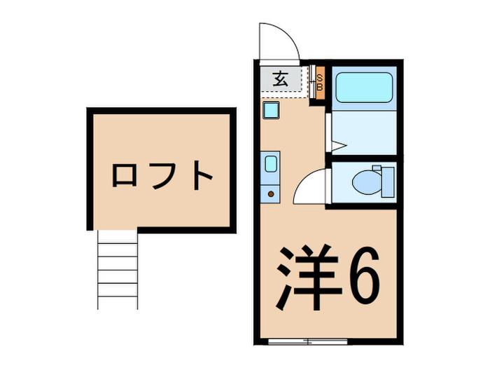 CASA HILLS 横浜(ワンルーム/2階)の間取り写真