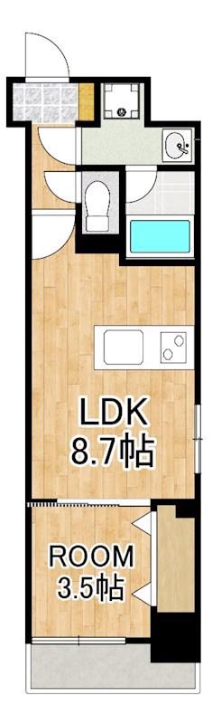 L-CASA大津駅前(1LDK/5階)の間取り写真