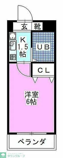 シティクレスト津田沼(1K/1階)の間取り写真