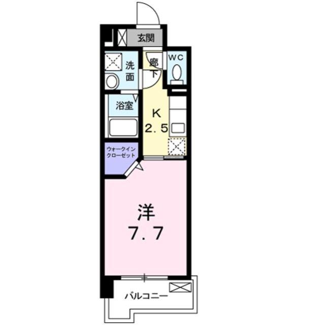 比恵西COCOマンション(1K/5階)の間取り写真