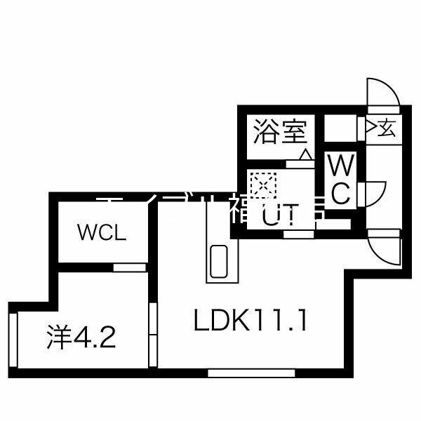 カーサブラン(1LDK/4階)の間取り写真