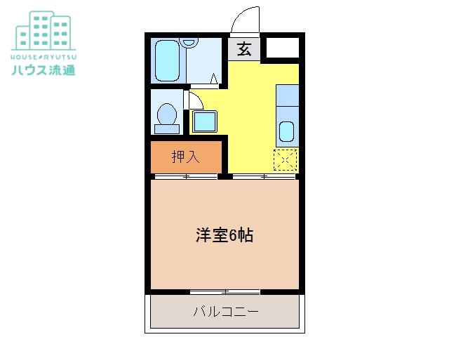 カレッジタウンタバル(1K/1階)の間取り写真