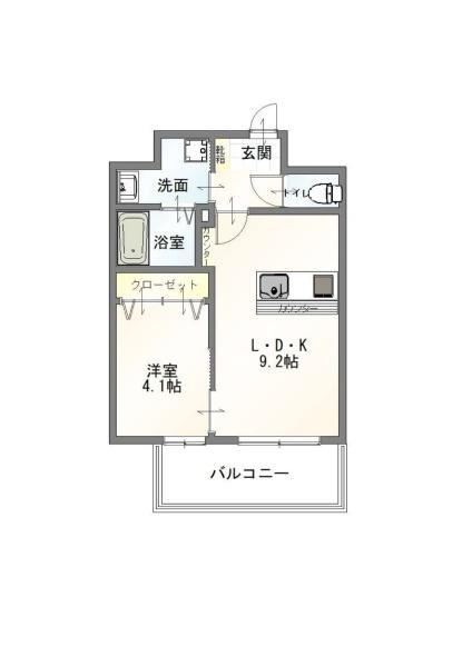 VELROG福岡東(1LDK/3階)の間取り写真