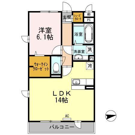 グランテージ(1LDK/3階)の間取り写真