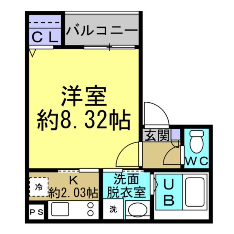 JACK SHINKAIII(1K/3階)の間取り写真