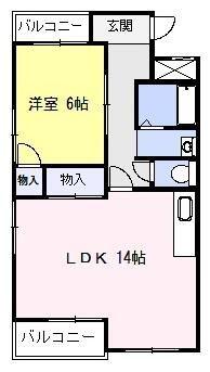 164ビル(1LDK/4階)の間取り写真