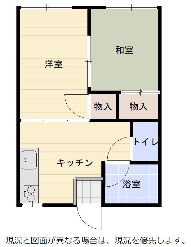 鋳物師町アパートA(2DK/1階)の間取り写真