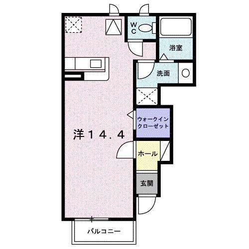 シャン・ミリュ- IB(ワンルーム/1階)の間取り写真