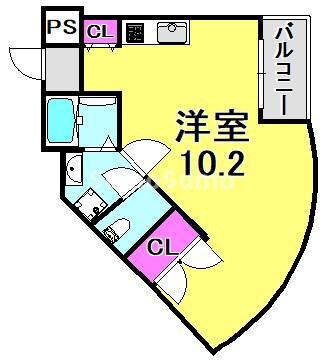 平野レジデンス(1K/2階)の間取り写真