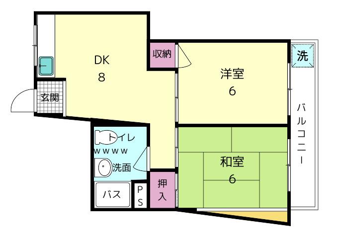 コーワマンション(2DK/3階)の間取り写真