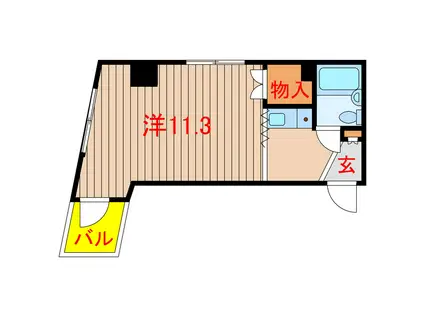 キドナイン(ワンルーム/2階)の間取り写真