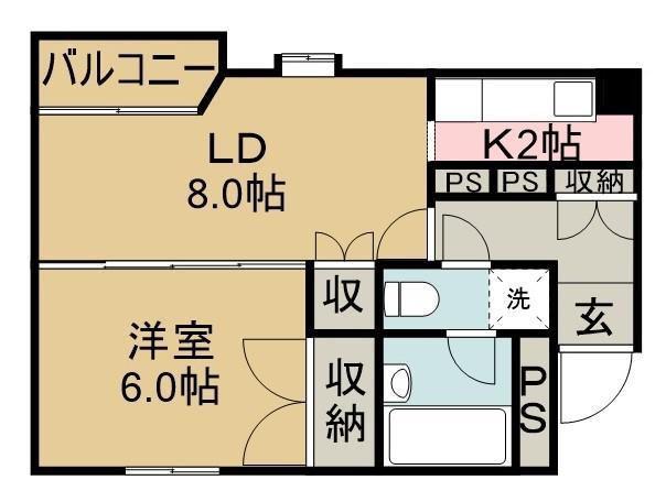 エルム20(1LDK/1階)の間取り写真