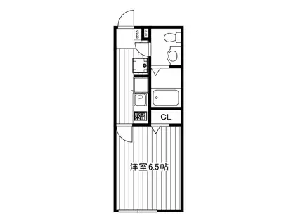 ソレイユエイト赤塚(1K/2階)の間取り写真