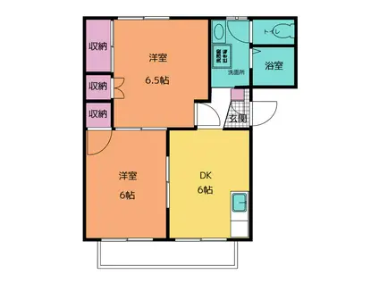 リベルテ K(2DK/1階)の間取り写真