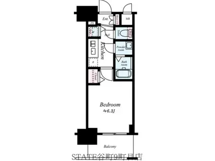 プレサンス大阪城公園ネクサス(1K/2階)の間取り写真