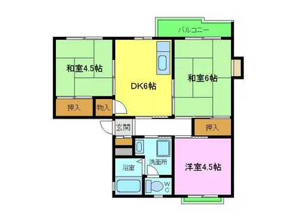 沼善ハイツ(3LDK/2階)の間取り写真