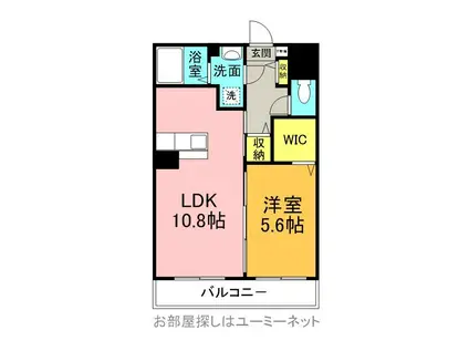 MOKONOマンション(1LDK/1階)の間取り写真